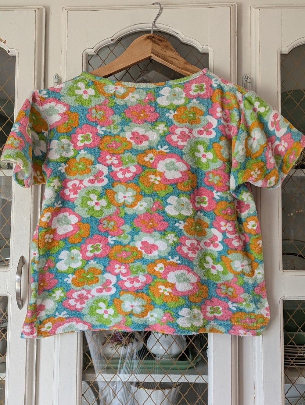 VTG 60s 3 Collection Bright Floral Terry Knit Tops Colorful Retro Print Women's - Picture 8 of 15